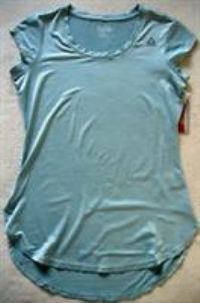 REEBOK LEGEND LADES TRAINING GYM T-SHIRT TOP ATHLETIC SLIM FIT GREY MIST XS/S