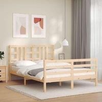 Bed Frame with Headboard 160x200 cm Solid Wood