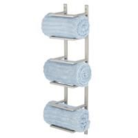 mDesign Wall-Mounted Towel Storage Rack - Hanging Caddy for the 5-Tier