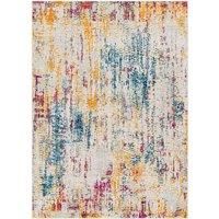 Livabliss Annaba Abstract Rug - Area Rugs Living Room 160x215 cm, Dining Room, Lounge, Kitchen, Bedroom - Modern Marble Large Rug, Soft Luxurious Easy Care Medium Pile, Fuchsia, Navy and Mustard