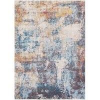Livabliss Clearwater Abstract Rug - Area Rugs Living Room 157x213 cm, Dining Room, Lounge, Kitchen, Bedroom - Modern Marble Large Rug, Soft Luxurious Easy Care Medium Pile, Blue, Ivory and Grey