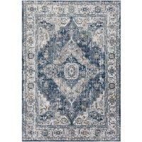 Livabliss London Vintage Rug - Area Rugs Living Room 160x220 cm, Dining Floor, Kitchen, Traditional Multicoloured Boho Style, Easy Care Pile, Bohemian Large Rug, Blue and Grey