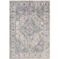 Livabliss London Vintage Rug - Area Rugs Living Room 200x274 cm, Dining Floor, Kitchen, Traditional Multicoloured Boho Rug, Easy Care Pile, Bohemian Large Rug, Grey and Blue Rug