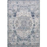 Livabliss Ascot Vintage Rug - Area Rugs Living Room 160x220 cm, Dining Floor, Kitchen, Traditional Multicoloured Boho Style, Easy Care Pile, Bohemian Large Rug, Navy, Grey, Tan, Black