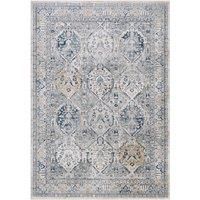 Livabliss Mayfair Vintage Rug - Area Rugs for Living Room 160x220 cm, Bedroom - Scandi Neutral Rugs, Traditional Patterned Boho Style, Natural Easy Care Pile - Large Rug, Grey and Blue