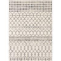 Livabliss Abu Dhabi Geometric Rug - Scandi Area Rugs Living Room 152x213 cm, Dining, Kitchen - Neutral, Abstract Patterned Rugs, Boho Style, Easy Care Pile - Large Rug, Ivory, Grey, Black