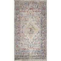 Livabliss Casablanca Vintage Rug - Area Rugs Living Room 160x160 cm, Dining Floor, Kitchen, Traditional Multicoloured Boho Style, Easy Care Pile, Bohemian Large Rug, Taupe, Grey, Rust