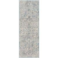 Livabliss Tampa Vintage Rug - Hallway Runner Rugs Living Room 80x220 cm - Scandi Neutral Rug, Traditional Patterned Boho Style, Natural Easy Care Pile - Hallway Runners, Blue and Cream
