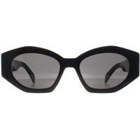 Celine CL40238U 01A Triomphe Oval Women Sunglasses Black Silver Grey AUTHENTIC