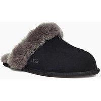 UGG Women/'s Scuffette II Slipper, Black Grey, 3 UK