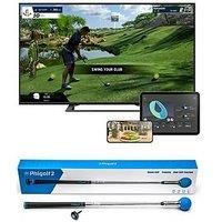 PHIGOLF Phigolf2 Golf Simulator with Swing Stick for Indoor & Outdoor Use, Golf Swing Trainer with Upgraded Motion Sensor&3D Swing Analysis, Compatible WGT/E6 Connect APP, Works with Smartdevices