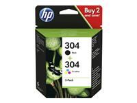 HP 304 Combo Black and Colour Ink Cartridge Original for Deskjet 3720 3730