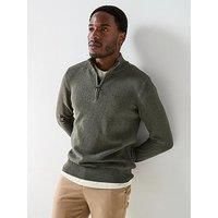 Barbour Cotton Half Zip Jumper - Dark Green