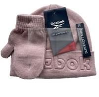 Reebok Pink Beanie Hat & Mittens Set ~ Knitted Age 2-4 Years