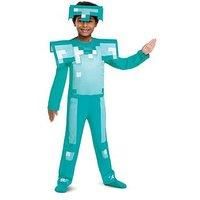 Disguise Diamond Armour Minecraft Costume Kids, Halloween Costumes For Kids Size S