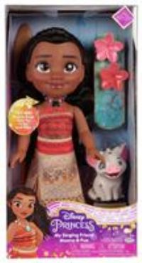 Disney Princess My Singing Friend Moana Feature Doll, 14” / 35 cm Tall Doll Sings and Says Over 10 Story-Inspired Phrases, Accessories Included For Added Play, Perfect For Girls Aged 3+