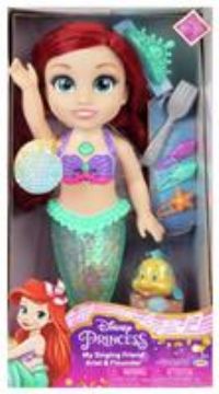 Disney Princess My Singing Friend Ariel Feature Doll, 14” / 35 cm Tall Doll Sings and Says Over 10 Story-Inspired Phrases, Accessories Included For Added Play, Perfect For Girls Aged 3+