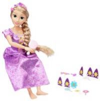 Disney Princess Rapunzel Doll Playdate 32” Tall & Poseable, My Size Articulated Doll in Purple Dress, Comes with Brush to Comb Her Long Golden Hair, Flower Garland Hairband & Hair Pins