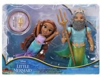 The Little Mermaid Disney Ariel Doll and King Triton Petite Gift Set, 6 Inches Tall with Dinglehopper, Candelabra and King Triton’s Trident Accessory Toys