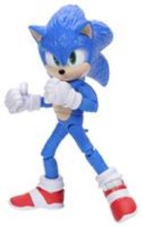 Sonic The Hedgehog Sonic 3 Movie Sonic Collector Toy Figure by Jakks Pacific, Stands 5” / 13 cm Tall, Highly Articulated for Boys/Girls, Officially Licensed 3 Movie, Suggested for Ages 3+
