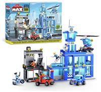 MAX Adventure Police Headquarters Playset (889 pieces) Building Bricks Toys For Kids 5+ Create Vehicles and More Unbox Discover, Major Brand Compatible