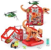 ROBO ALIVE Dino Escape, Series 1, Dinosaur and Helicopter Playset, Battery-Powered Robotic Light Up Toy, (T-Rex)