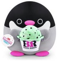 Snackles, Series 2, Penguin (Baskin Robbin), Plush Toy, Cuddly Squishy Comfort Plush with License Snack Brand Accessory, Medium (35 cm), Brown Box, (Penguin)