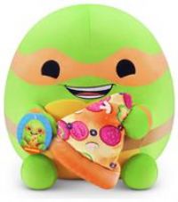 Snackles 35 cm Plush Teenage Mutant Ninja Turtles Edition by ZURU, Cuddly Squishy Comfort Plush with Teenage Mutant Ninja Turtles theme and Pizza Snack Accessory (Michelangelo)