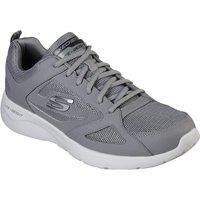 Skechers Men/'s Dynamight 2.0 Fallford Trainers, Gray Leather Mesh Pu Trim, 12 UK