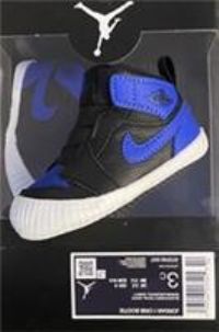 NEW Air Jordan 1 Crib Bootie Black Royal Varsity Blue White AT3745-007