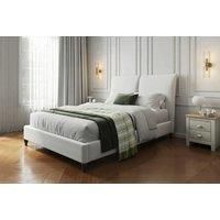 Lena Twilight Boucl Upholstered Bed & Headboard - Mattress Option - Cream