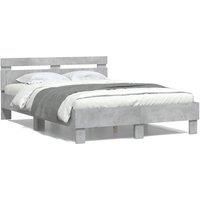 Bed Frame without Mattress Concrete Grey 120x190 cm Small Double