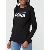 Vans Women's Flying V Classic LS BF Long Sleeve Top, Black (Black Blk), 6 (Size:XS)