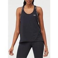 Under Armour UA Knockout Tank, Workout Tank Top, Essential Gym Clothes Women, Black (Black/Black/White (001)), XS