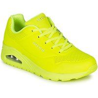 Skechers Girl/'s Uno - Night Shades Trainers, Neon Yellow Durabuck, 3 UK