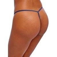 Freya Loveland Thong Mid Rise Womens Semi-Sheer Embroidered Knickers 401070