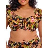 Elomi Tiger Valley Underwired Bikini Top Ruffle Shoulder Lined Swim Swimwear