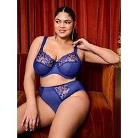 Elomi Zarla High Leg Brief Plus Size Briefs Embroidered Knickers Lined Lingerie