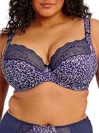 Elomi Women/'s Lucie Stretch Lace Underwire Plunge Bra, Midnight, 36FF