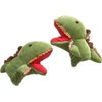 Pair Of Plush Dinosaur Gloves In 4 Colour Options - Pink