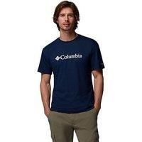 Columbia Men/'s Csc Basic Logo Short Sleeve Top, Collegiate Navy, White 467, XL UK