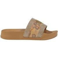Alviero Martini Shoes 22010513 Women's Faux Leather and Fabric Slippers Beige