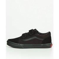 Vans Old Skool Velcro Junior Trainers Core Classics - Black/Black