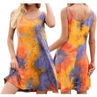 Women'S Tie Dye Dress - 5 Sizes & Colours! - Yellow