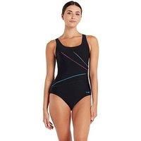 Zoggs Ecolast+ Macmasters Scoopback Swimsuit- Black/Multi