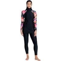 Modesty Suit side print Women One Piece Swimsuit