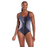 Zoggs Ecolast+ Spinal Actionback Swimsuit-Black/Silver