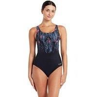 Zoggs Ecolast + Dusk Adjustable Scoopback Swimsuit-Black/Grey