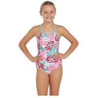 Zoggs Girls Ecolast Sea Petal Yaroomba Floral Swimsuit - Purple Multi