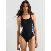 Zoggs Women'S Training Crazy Wash Atomback Swimsuit - Navy